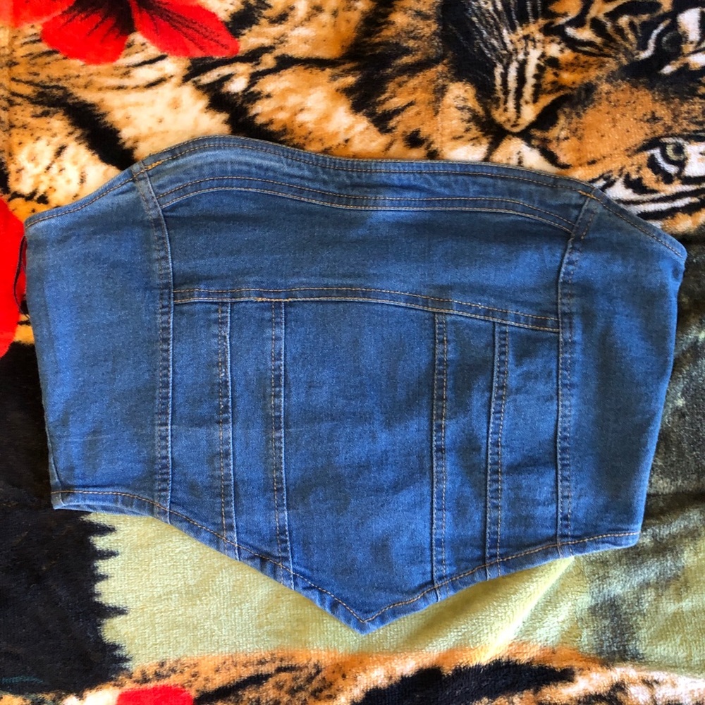 Strapless Jean Corset Top